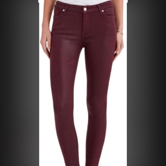 7 for All Mankind Wine Red Velvet like Pant Size 25 - Picture 1 of 4